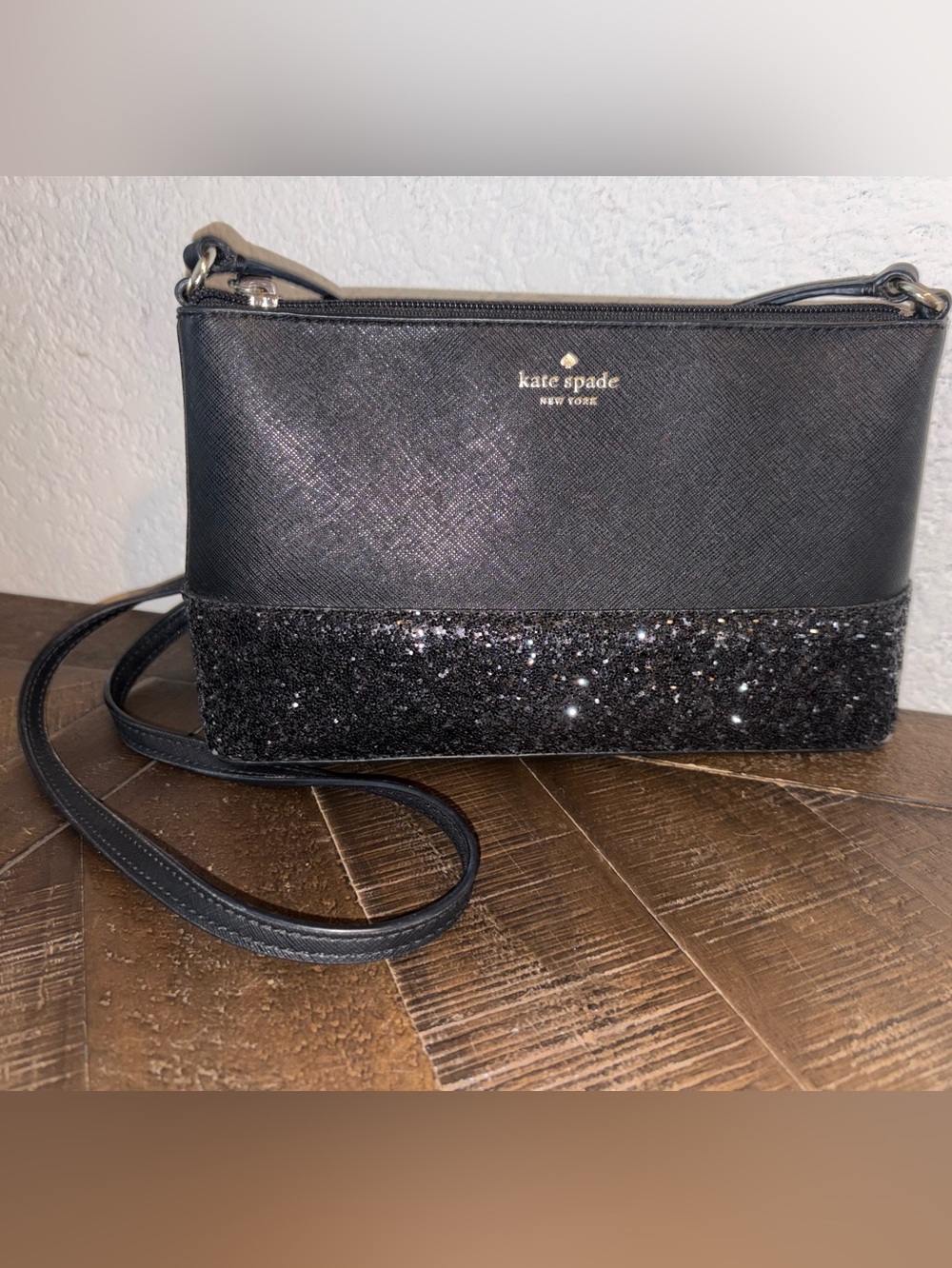 kate spade Black Glitter Accent Crossbody